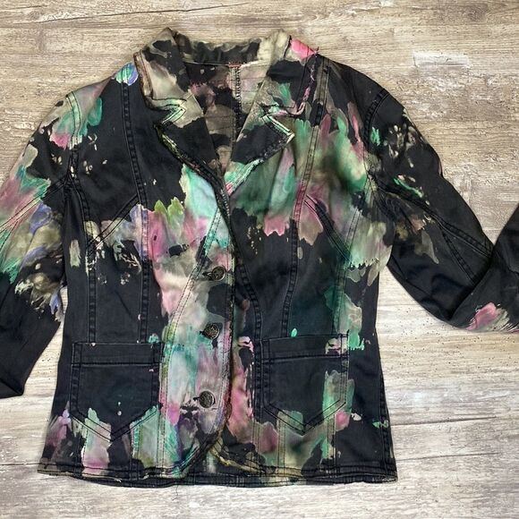 H&M Jean Jacket Distressed Women’s Sz Extra Small - Picture 3 of 5